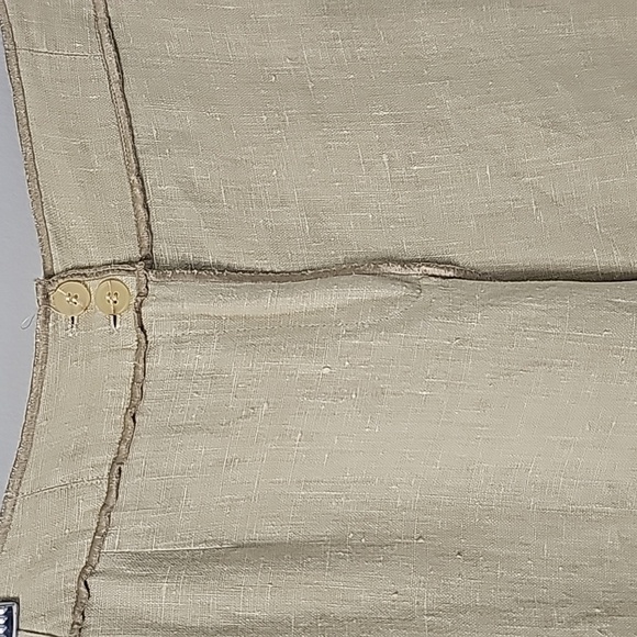 HARVY BENARD, women's linen pants.‎ With front zipper. 2 front pockets. Nice - Picture 2 of 5